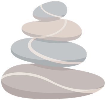 Grafik einer Steinpyramide als Symbol für Balance